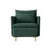 Modern fabric accent armchair;  upholstered single sofa chair;  Emerald Cotton Linen-30.7''