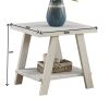 Athens Contemporary Two-Tone Wood Shelf End Table in Weathered Gray and Beige