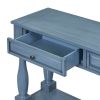 TREXM Console Table 63" Long Console Table with Drawers and Shelf for Entryway, Hallway, Living Room (Navy, OLD SKU: WF299371AAM)