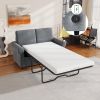 57.4" Pull Out Sofa Bed,Sleeper Sofa Bed with Premium Twin Size Mattress Pad,2-in-1 Pull Out Couch Bed with Two USB Ports for Living Room,Small Apartm