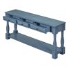 TREXM Console Table 63" Long Console Table with Drawers and Shelf for Entryway, Hallway, Living Room (Navy, OLD SKU: WF299371AAM)