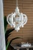 Farmhouse Chandelier, 6-Light Wood Chandelier Pendant Light Fixture with Adjustable Chain for Dining Room Living Room Entryway, Bulb Not Included