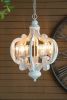 Farmhouse Chandelier, 6-Light Wood Chandelier Pendant Light Fixture with Adjustable Chain for Dining Room Living Room Entryway, Bulb Not Included