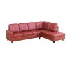 Red Faux Leather 3-Piece Couch Living Room Sofa Set