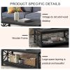 52''W Handcrafted Coffee Table In Front Of The Sofa Or Loveseat For Living Room(Antique Black Color)