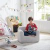 Kids Armchair Toddler Couch Baby Sofa Chair with Sherpa Fabric for Boys and Girls (Grey)