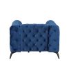 40.5" Velvet Upholstered Accent Sofa,Modern Single Sofa Chair with Button Tufted Back,Modern Single Couch for Living Room,Bedroom,or Small Space,Blue