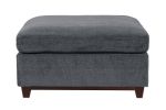 Ash Grey Chenille Fabric Modular Sectional 7pc Set Living Room Furniture U-Sectional Couch 2x Corner Wedge 3x Armless Chairs and 2x Ottomans Tufted Ba