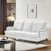 3 Seater Sofa Velvet Couches for Living Room, Sofas for Living Room Furniture Sets Chesterfield Sofa Loveseat Couch Chair for Living Room, Office (Whi