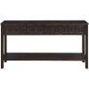 TREXM Rustic Entryway Console Table, 60" Long Sofa Table with two Different Size Drawers and Bottom Shelf for Storage (Espresso)