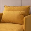 Modern fabric accent armchair;  upholstered single sofa chair;  Yellow Cotton Linen-30.7''