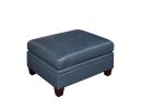 Genuine Leather Ink Blue Tufted 7pc Modular Sofa Set 3x Corner Wedge 3x Armless Chair 1x Ottoman Living Room Furniture Sofa Couch