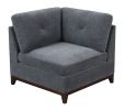 Ash Grey Chenille Fabric Modular Sectional 6pc Set Living Room Furniture U-Sectional Couch 2x Corner Wedge 2x Armless Chairs and 2x Ottomans Tufted Ba