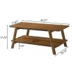 Metz Mid-Century Modern Wood Shelf Coffee Table, Walnut Finish