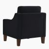 Modern Armchair, Living Room Single Seat Sofa Chair with Wooden Legs, Upholstered Velvet Accent Chair for Living Room, Bedroom,Black