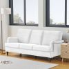 3 Seater Sofa Velvet Couches for Living Room, Sofas for Living Room Furniture Sets Chesterfield Sofa Loveseat Couch Chair for Living Room, Office (Whi