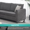 91*91" Modern Upholstered Living Room Sectional Sofa, L Shape Furniture Couch with 3 Pillows