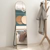 The 1st generation aluminum alloy metal frame arched wall mirror, bathroom makeup mirror, bedroom porch, decorative mirror, clothing store,large mirro