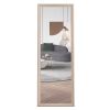 Third generation, light oak solid wood frame full-length mirror, large floor standing mirror, dressing mirror, decorative mirror, suitable for bedroom