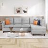 97.2" Modern Linen Fabric Sofa, L-Shape Couch with Chaise Lounge,Sectional Sofa with one Lumbar Pad,Gray