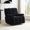 360 Degree Swivel Fabric Single Sofa Heavy Duty Reclining Chair for Living Room, BLACK