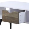 White and Black Coffee Table with 1 Drawer