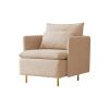 Modern fabric accent armchair;  upholstered single sofa chair;  Beige Cotton Linen-30.7''