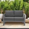 Comfortable Couch Grey Patio Outdoor Double Small Sleeper Sofa Furniture With Aluminum Frame