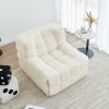 Bean Bag Chair Sofa, Sherpa Beanbag Chair Couch for Adults, Armless Tufted Bean Bag Lounge Soft Comfy Chair for Bedroom, Living Room or Balcony(Beige)