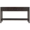 TREXM Rustic Entryway Console Table, 60" Long Sofa Table with two Different Size Drawers and Bottom Shelf for Storage (Espresso)