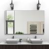 60"x36" Oversized Modern Rectangle Bathroom Mirror with Silver Frame Decorative Large Wall Mirrors for Bathroom Living Room Bedroom Vertical or Horizo