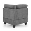 U shape Modular Sectional Sofa,DIY Combination,includes Seven Single Chair, Four Corner and One Ottoman,Grey