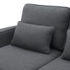 [VIDEO provided] [New] 114.2" Upholstered Sofa with Console, 2 Cupholders and 2 USB Ports Wired or Wirelessly Charged, Modern Linen Fabric Couches wit