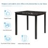 5-Piece Kitchen Table Set Faux Marble Top Counter Height Dining Table Set with 4 PU Leather-Upholstered Chairs (Black)