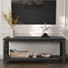 52''W Handcrafted Coffee Table In Front Of The Sofa Or Loveseat For Living Room(Antique Black Color)