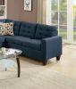 Modular Sectional Navy Polyfiber 4pcs Sectional Sofa LAF And RAF Loveseats Corner Wedge Armless Chair Tufted Cushion Couch