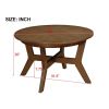 32inch Wood Round Coffee Table for Living Room,Mid Century Farmhouse Circle Wooden Coffee Tables for Apartment, Easy Assembly, Walnut