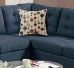 Modular Sectional Navy Polyfiber 4pcs Sectional Sofa LAF And RAF Loveseats Corner Wedge Armless Chair Tufted Cushion Couch