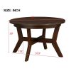 32inch Wood Round Coffee Table for Living Room,Mid Century Farmhouse Circle Wooden Coffee Tables for Apartment, Easy Assembly, Espresso