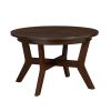 32inch Wood Round Coffee Table for Living Room,Mid Century Farmhouse Circle Wooden Coffee Tables for Apartment, Easy Assembly, Espresso