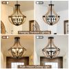 19" Farmhouse Wood Chandelier Light Fixtures