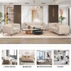 Modern 3-Piece Sofa Sets with Sturdy Metal Legs,Velvet Upholstered Couches Sets Including Three Seat Sofa, Loveseat and Single Chair for Living Room F