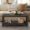 52''W Handcrafted Coffee Table In Front Of The Sofa Or Loveseat For Living Room(Antique Black Color)