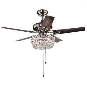 Angel 3-light Crystal Chandelier 5-blade 43-inch Brown Ceiling Fan (SKU: CFL-8110)