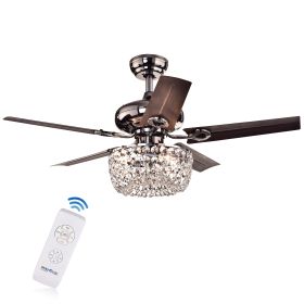 Angel 3-light Crystal Chandelier 5-blade 43-inch Brown Ceiling Fan (SKU: CFL-8110REMO/CH)