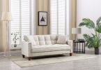 Hot Selling Solid Color Easy Assemble Loveseat 2 Seater Furniture Breathable Linen Sofa Chair