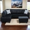 Modern Flannel Sectional Couch with Ottoman-Stylish,L-Shaped Design for Living Room-Large 3-Piece Sofa Set for Home or Office-Durable Flannel Material