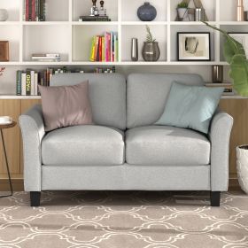 Living Room Furniture Love Seat Sofa Double Seat Sofa (Loveseat Chair) (Color: Light Gray)