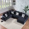 110*85" Modern U Shape Sectional Sofa, Velvet Corner Couch with Lots of Pillows Included,Elegant and functional indoor furniture for Living Room, Apar