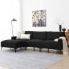 103.5*59" Modern L-shaped Sectional Sofa, 4-seat Velvet Fabric Couch Set with Convertible Ottoman,Freely Combinable Sofa for Living Room, Apartment, O